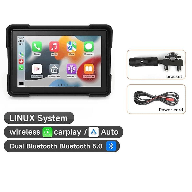 JIULUNET Motorcycle GPS Navigation Carplay Touch Screen Display Recorder IPX7 Waterproof Android Auto Monitor