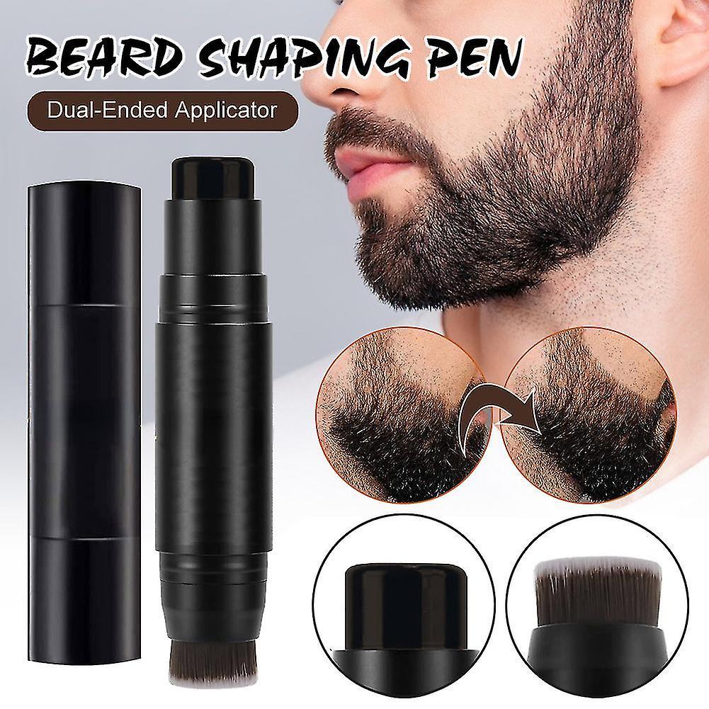 Beard Filler Stick Men's Waterproof Beard Filler Pen - 2 in 1 Stick and Brush for Natural, Long-Lasting Thickening Dark Brown