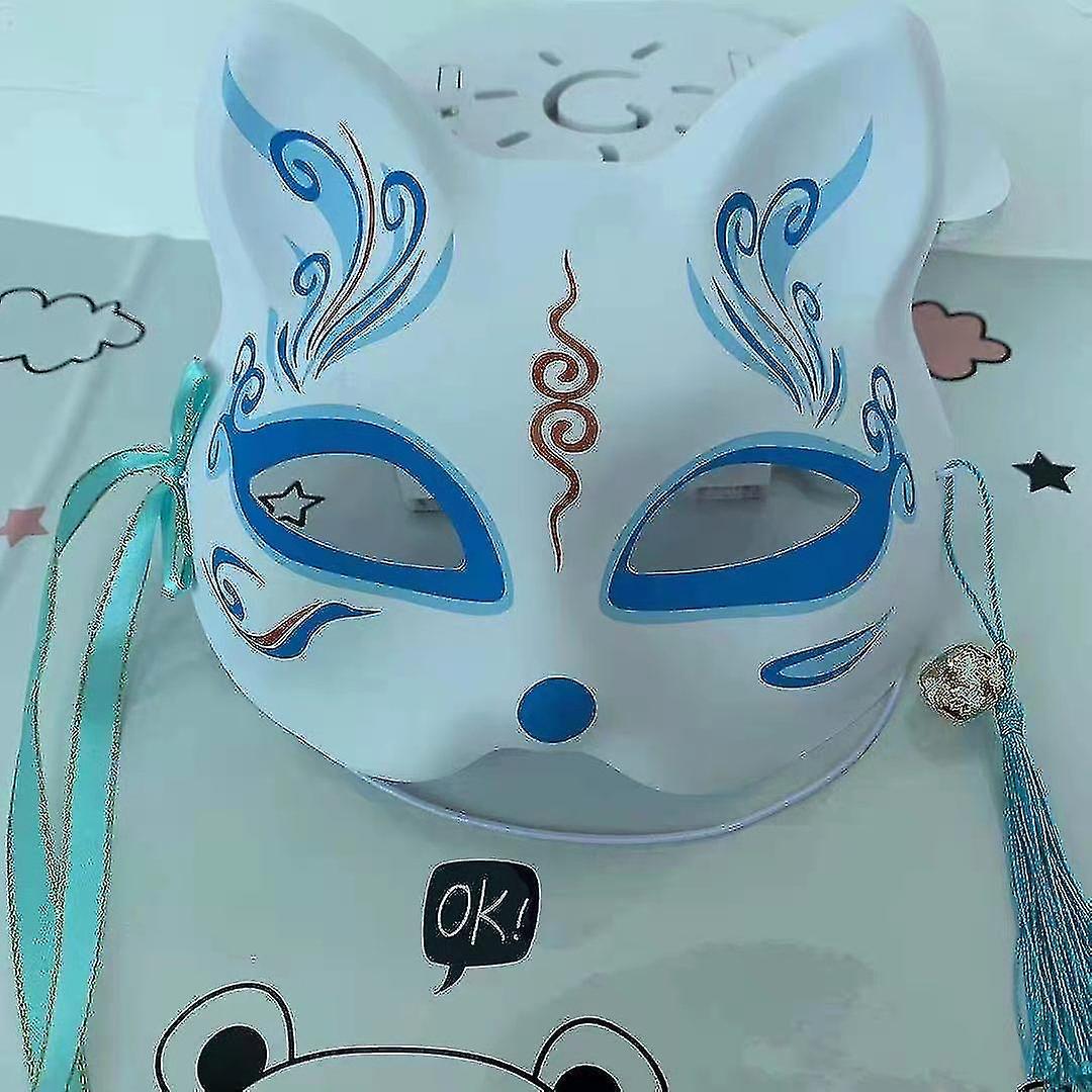 Yijin Fox Cosplay Mask Half Face Cat Mask For Christmas Party Costume Japanese Kitsune Mask Kabuki Masquerade Cat Mask Patern 13