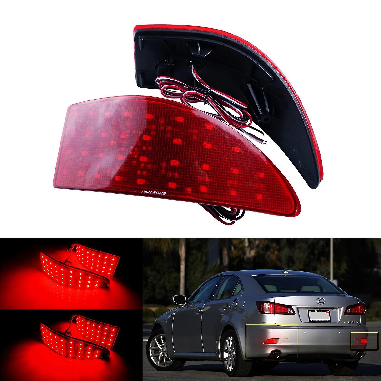 Eccpp 2x Red Lens LED Rear Bumper Reflector Tail Brake Stop Light For Lexus IS 250 220d 350 XE20