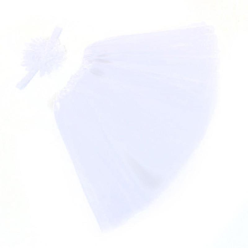 Slowmoose Lovely Tutu Skirt And Headband Set- Newborn Photography Props white