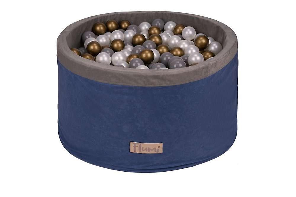 Flumi children's ball pit + 200 balls navy blue/gold/grey