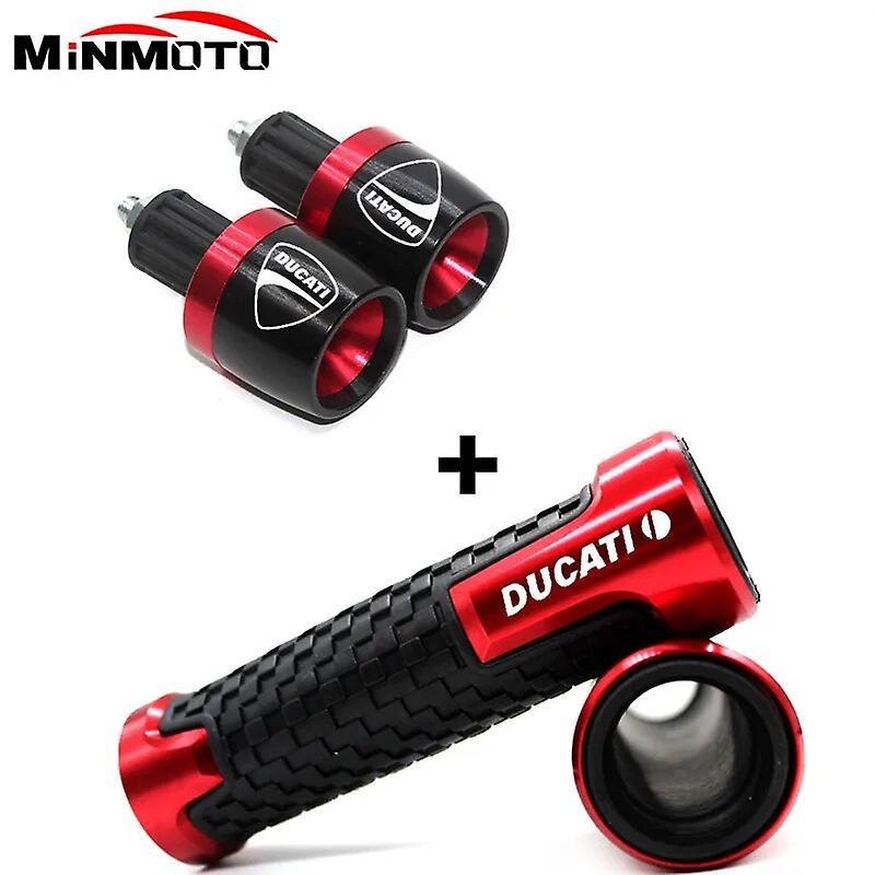 Bicaco Motorcycle Handlebar Grips Cap Plug For Ducati 400 620 695 696 796 821 Monster 899 959 1199 1299 Panigale 848 /evo 1198/s/r Red-A