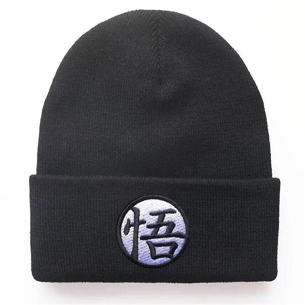 Ochime Dragon Ball Z Goku Pattern Beanies Hat For Men Women Unisex Winter Cuffed Hat Soft Warm Knitted Beanies Cap Black