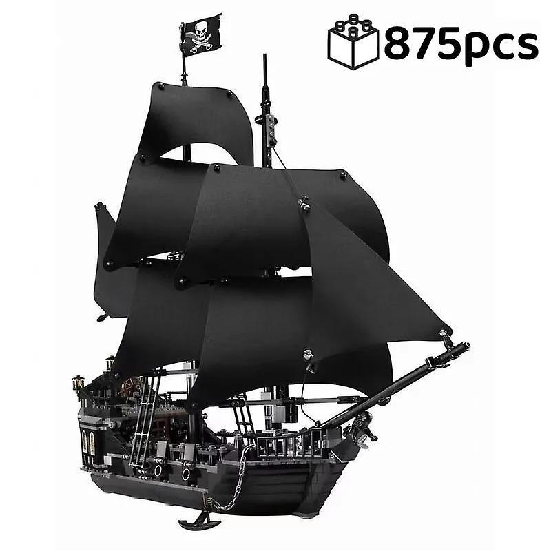 Renekton Pirates Of The Caribbean Ship Queen's Revenge Warship Black Pearl Sailboat Building Block Bricks Moc 4195 Assembly Toys Kid Gift 875pcs