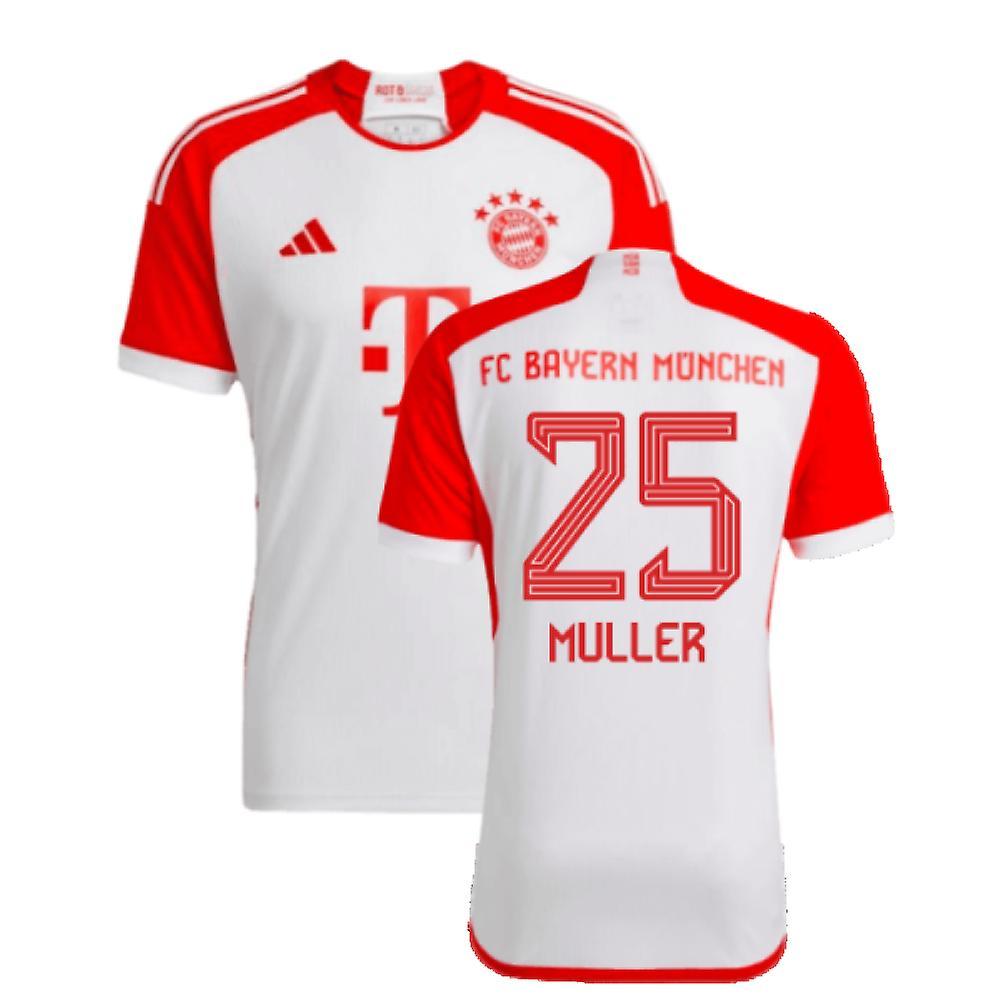 Adidas 2023-2024 Bayern Munich Home Shirt (Muller 25) White Medium 38-40 inch Chest