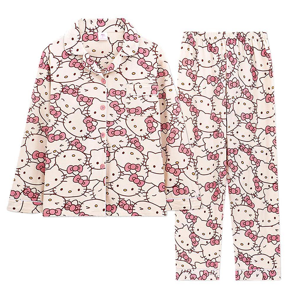 Bestdaily Hello Kitty Pajamas Kawaii Pyjama Set Cute Cartoon Anime Sleepwear Pjs Womens Home Nightwear Gifts M