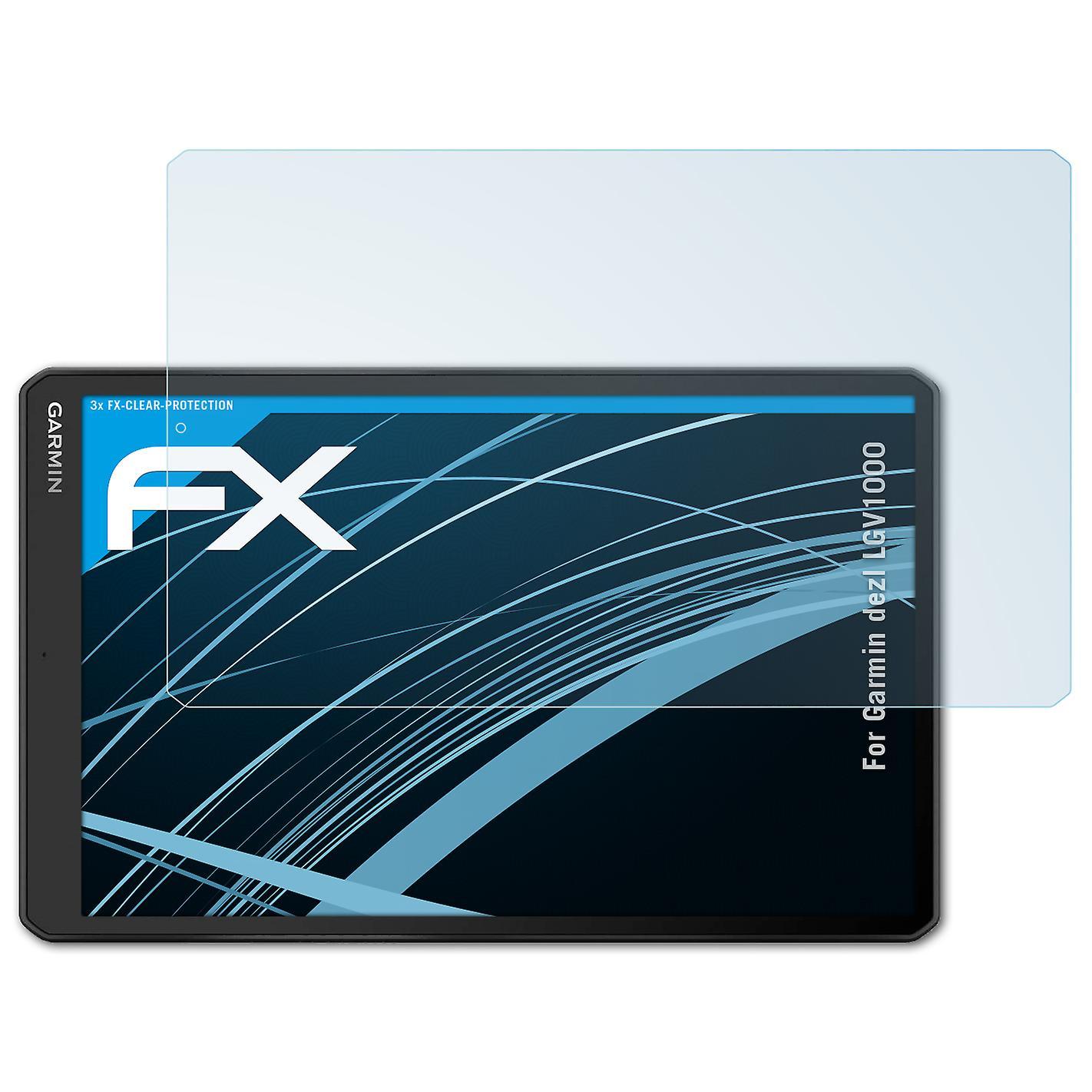 atFoliX 3x protective film compatible with Garmin dezl LGV1000 screen protector clear 01 FX-CLEAR