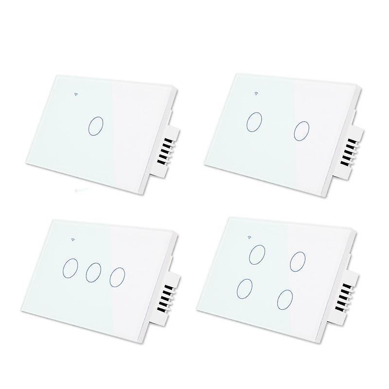 Slowmoose Wifi Wall Touch Sensitive Switch - Remote Control / Wireless Led Light Us White Switch 3-Gang