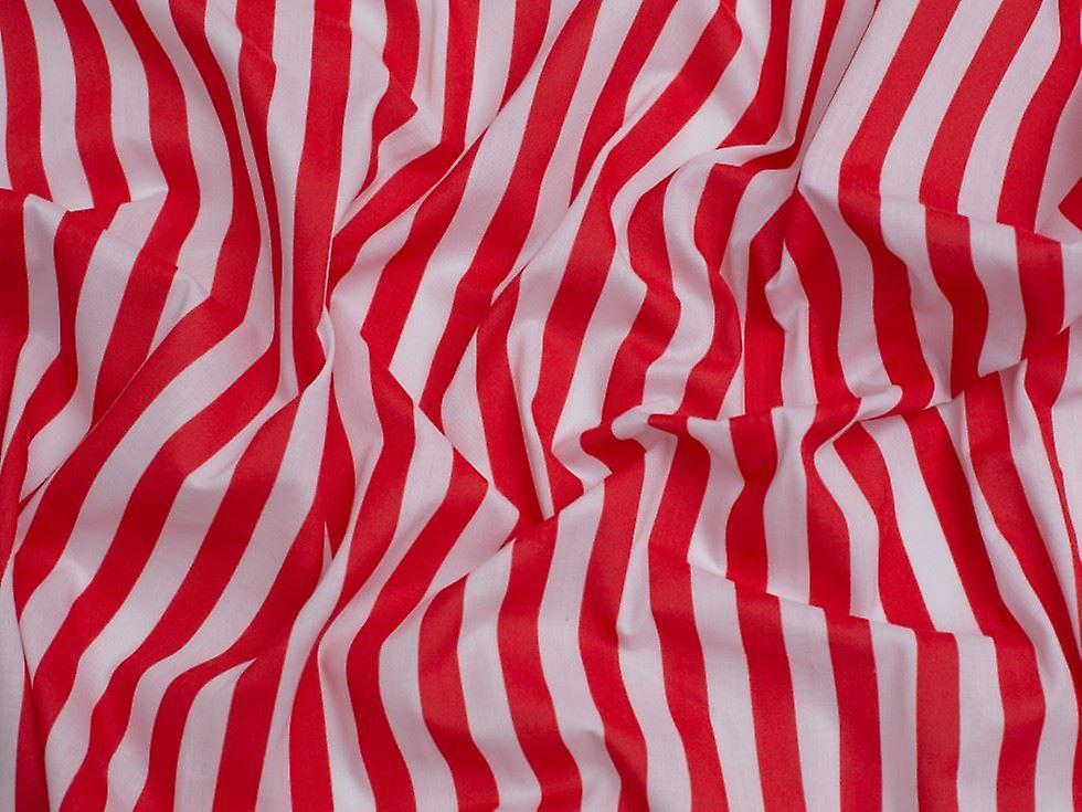 Minerva Core Range Printed Polycotton Fabric Red & White