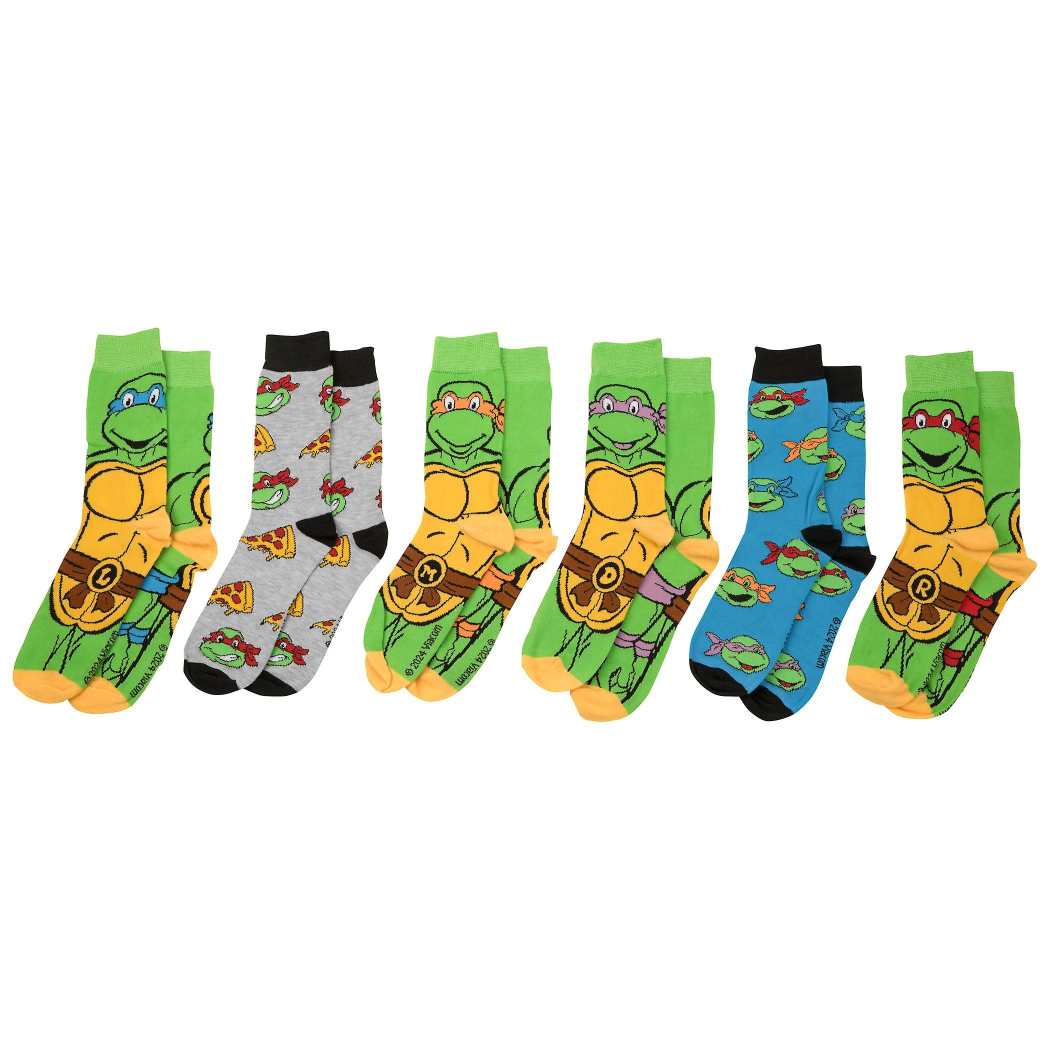 Cartoons Teenage Mutant Ninja Turtles Men's 6-Pair Pack of Crew Socks Multi-Color