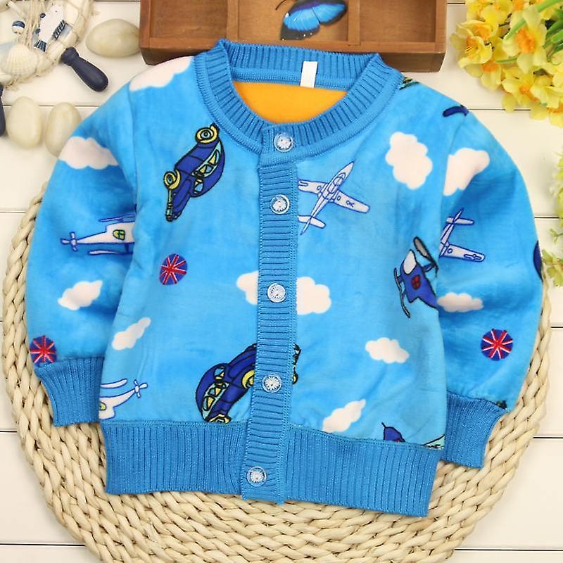 Slowmoose Cartoon/flowers/letter Printed Velvet Warm Sweaters For Babies 12M