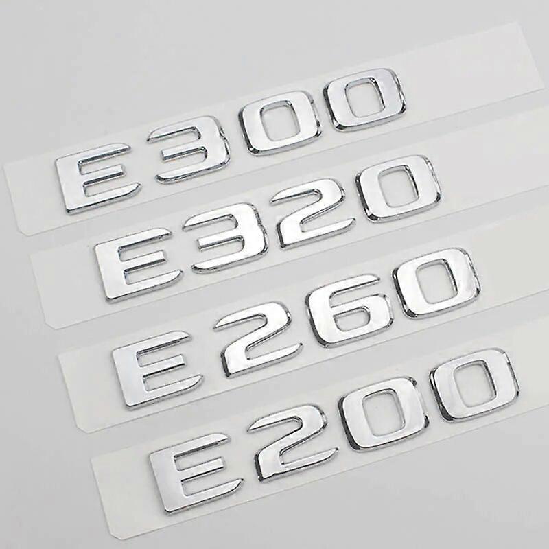 Hikig 3d ABS Car Trunk Letters E200 E220 E250 E260 E300 E350 E400 Emblem Badge Logo Sticker For Mercedes Benz W212 W213 Accessories Chrome 2017-23 ...