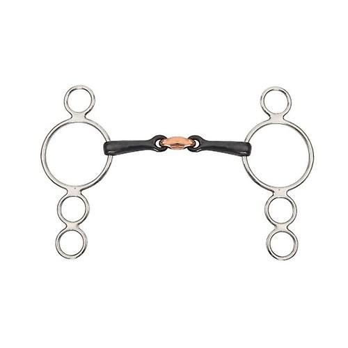 Shires Dutch Sweet Iron Lozenge Horse 3 Ring Gag Bit Black 5in