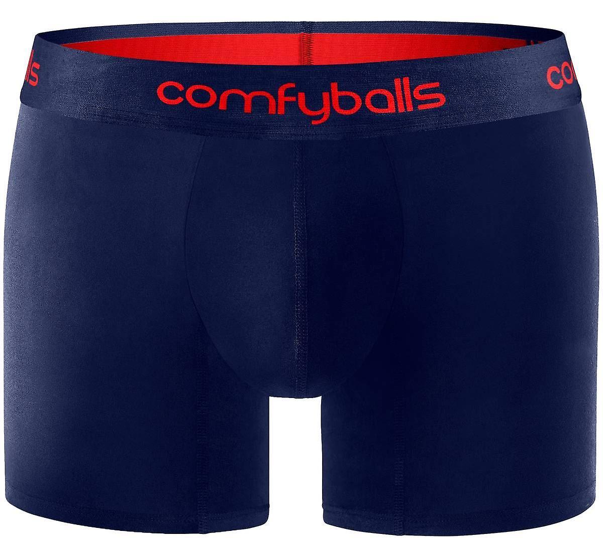 Comfyballs Performance Long Boxers - Navy/Racing Red Extra Extra Large