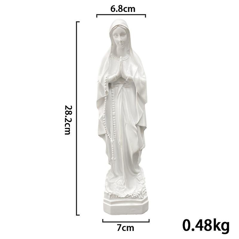 Tinksky Virgin Mary Statue Virgin Mary Figurine Madonna Catholic Resin Craft Virgin Mary Figurine White 28.2X6.8CM