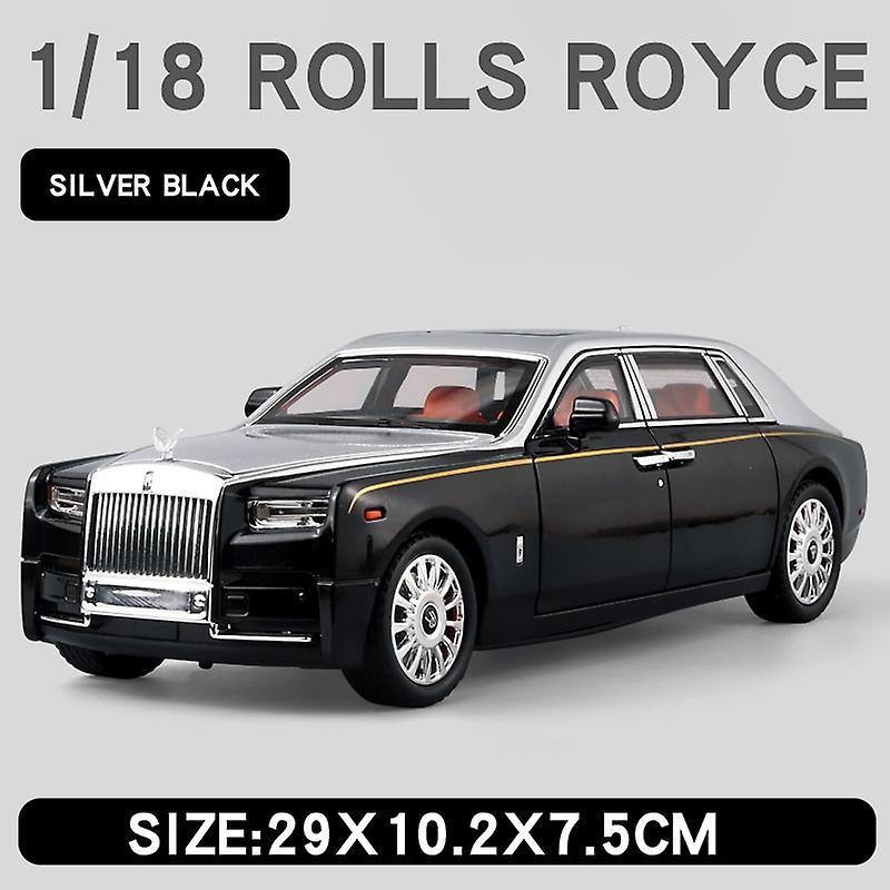 1/18 Alloy Luxy Car Model Rolls-royce Phantom Diecasts Metal Vehicles Collect Simulated Decorations Sound & Light Gifts For Kids Toy Cars silvery