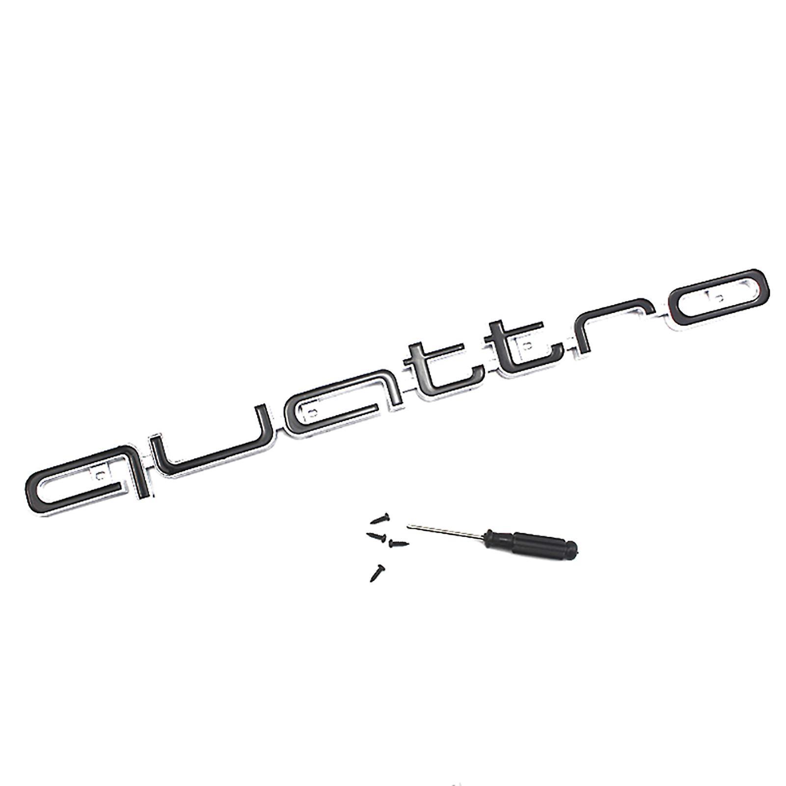 Monnadu Cool Quattro Logo Badge Emblem Car Sticker Front Grill Lower Trim for Aud-i A6 A7 Black