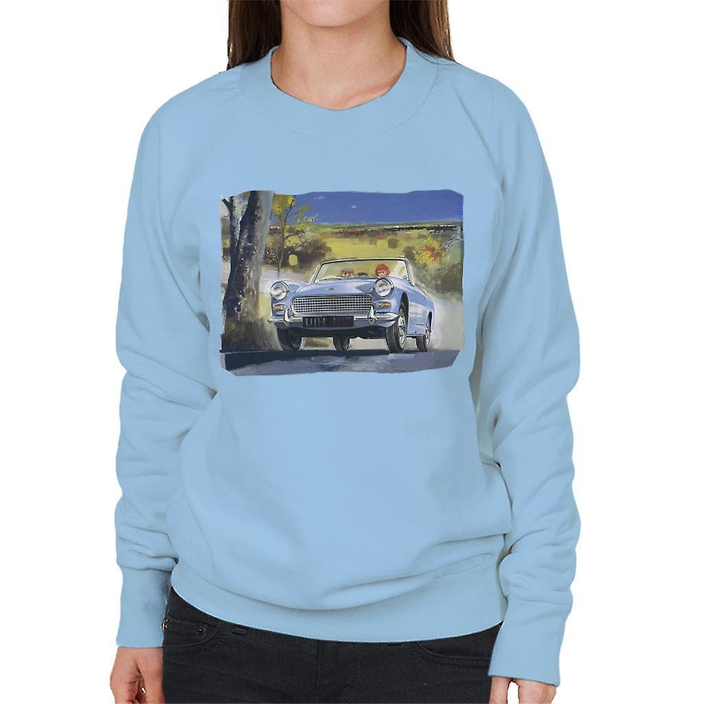 Austin Healey Countryside Background British Motor Heritage Women's Sweatshirt Sky Blue Large