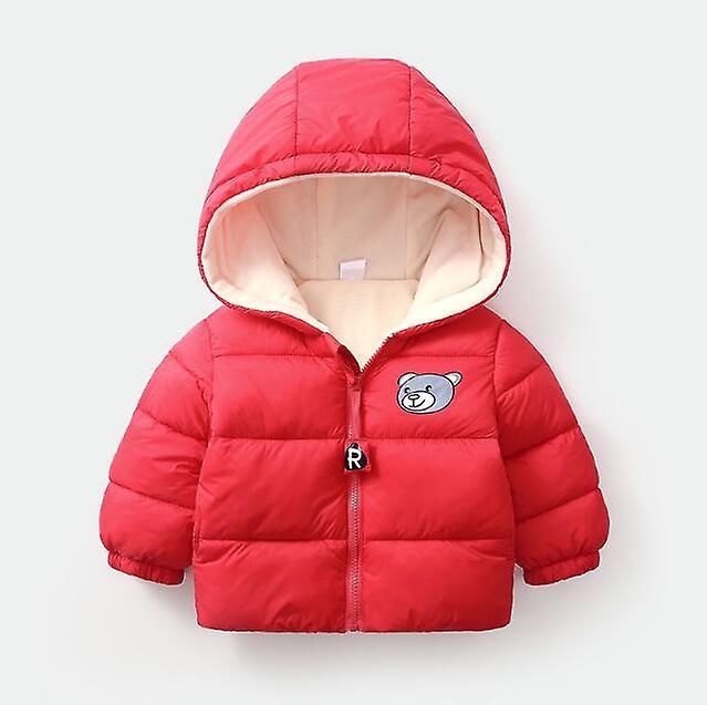 Slowmoose Kids Winter Warm-hooded Jackets Coral Red 18M