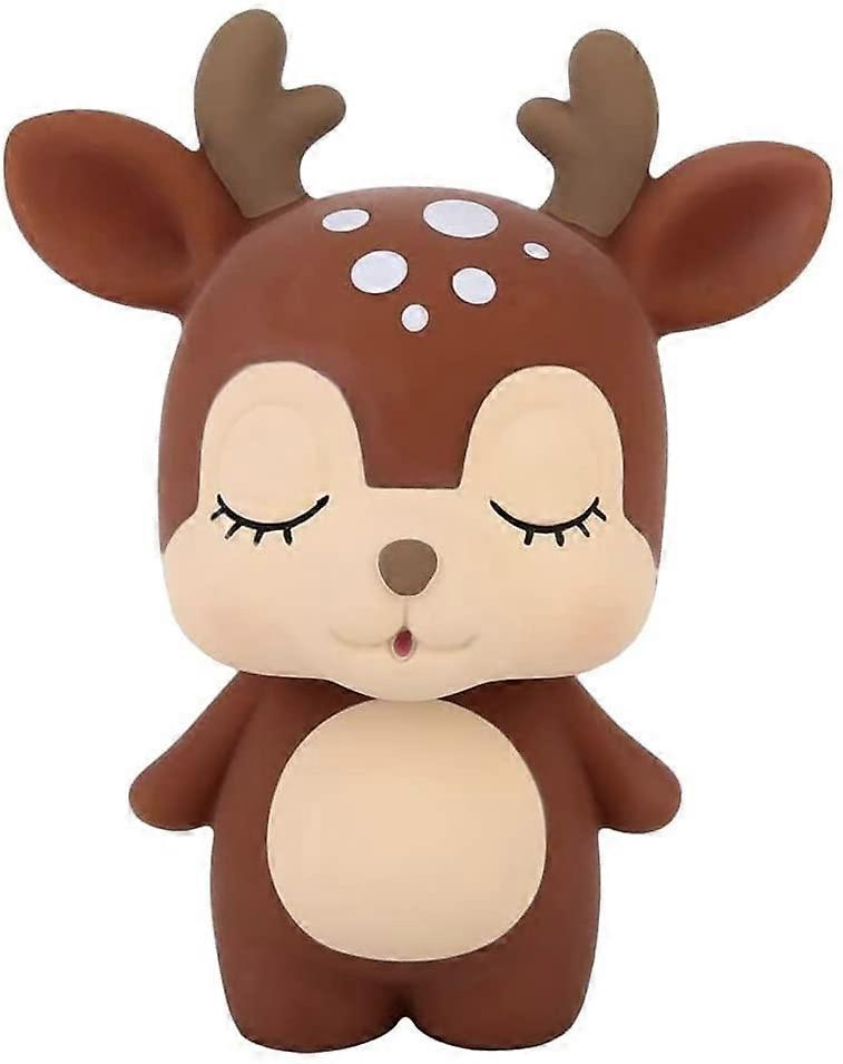 Ersam Cute Deer Money Bank, Brown Heart Flower Deer Small Unbreakable Piggy Bank Money Box Coin Bank Plastic Saving Coin Box for Boys Girls Kids