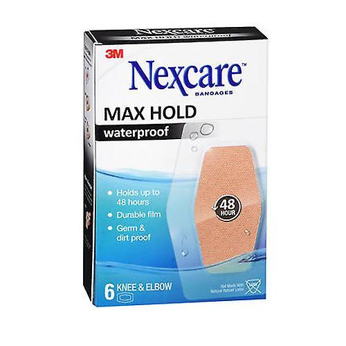 Nexcare  Max Hold Waterproof Bandages Knee & Elbow, 6 Each (Pack of 1)