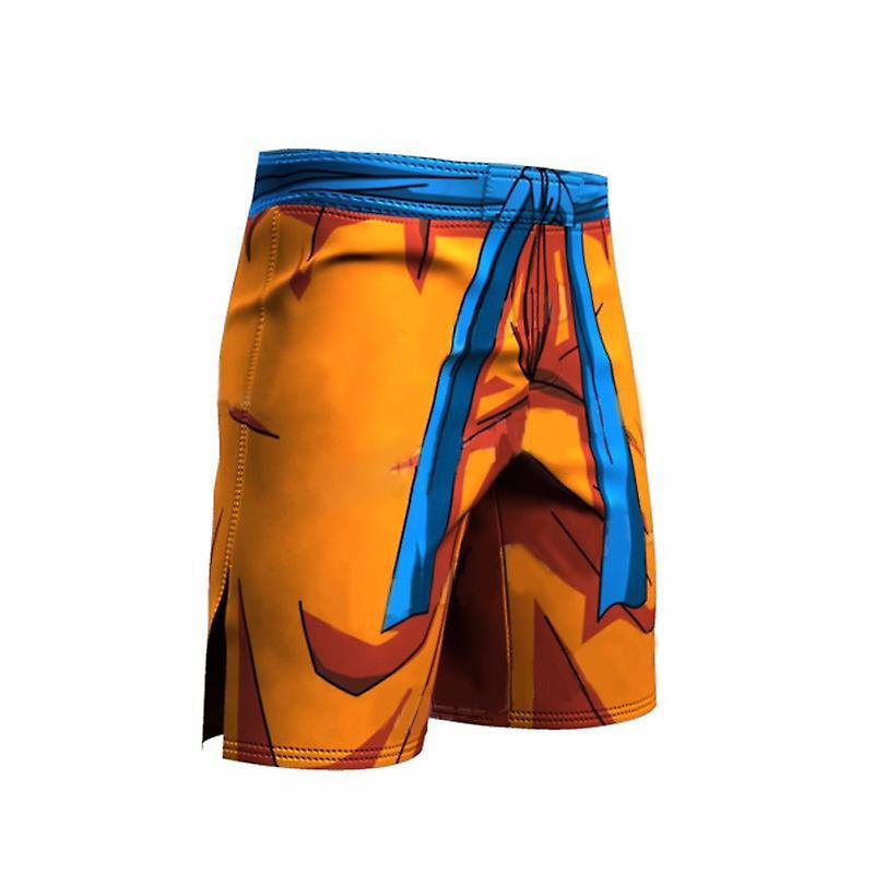 Fsu 3d Dragon Ball T Shirt Slim Fit Homme Compression Costume Vegeta Tshirt Son Goku Men Fitness Leggings Shorts Sportwear T-shirts XXL shorts yellow