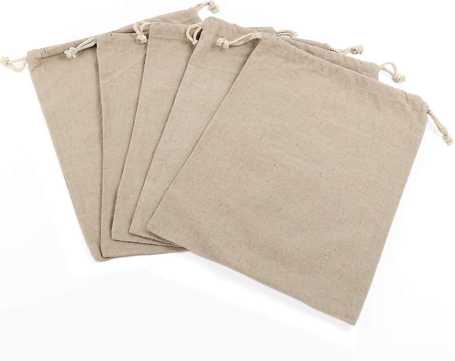 Jxlgv 5 Pack Organic Linen Reusable Bags Food Storage Eco Bread Bag For Bread Bakery Baguette Housewarming Wedding Gift Storage 30x40