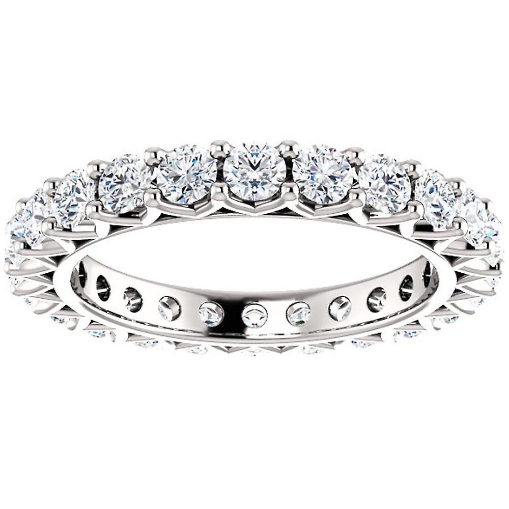 Pompeii3 2 Ct Diamond Eternity Ring 14k White Gold Womens Stackable Wedding Band 4