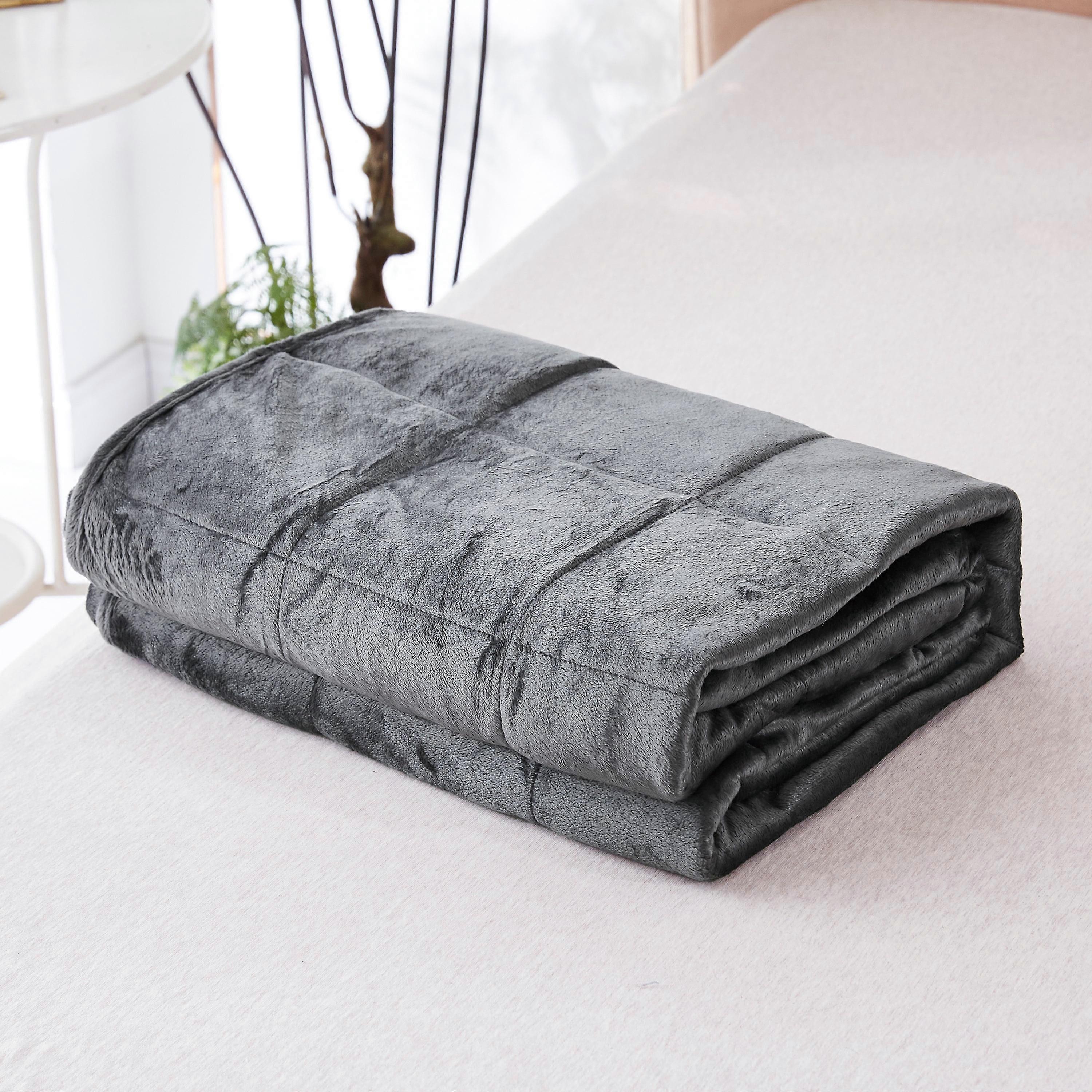 Kerota Smith & Brown Premium Ultra Plush Mink to Microfiber 12 lb Weighted Blanket, 48" x 72", Grayasd6953 Single135x200cm