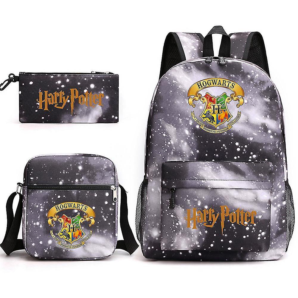 Bbxc Children's Harry Potter Three-piece Schoolbag - Leisure Backpack, Male And Female Students Backpack, Printed Large-capacity Outdoor Backpack s...