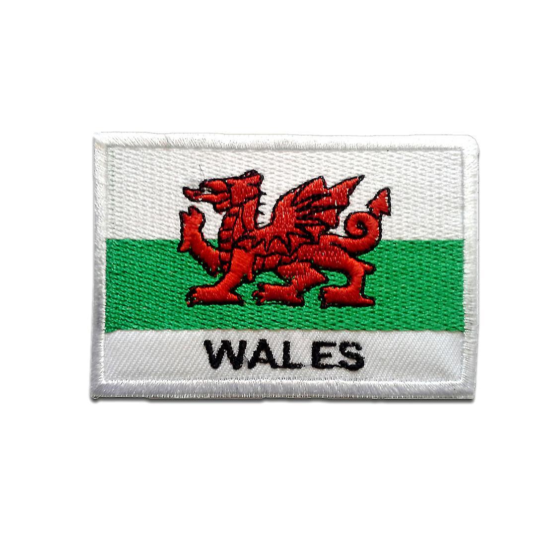 Catch the Patch Patch / Iron-on patch - Wales flag flag - white - 5.3cm x 7.5cm - patch patches