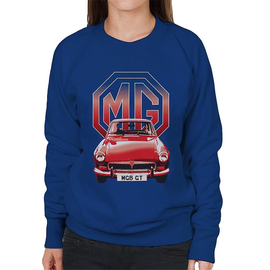 MG B GT Red British Motor Heritage Women's Sweatshirt Royal Blue Medium