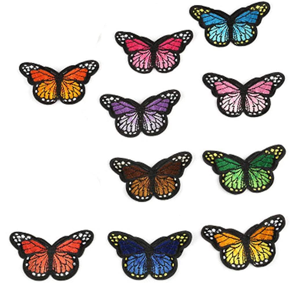 Nirvana 10 Pcs Butterfly Shaped Iron On Patches For Clothing Embroidery Patches Appliques Badge Stickers