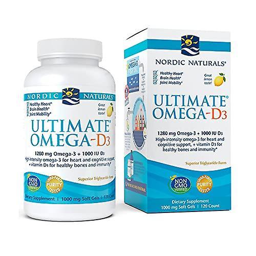 Nordic naturals ultimate omega-d3, lemon flavor - 1280 mg omega-3 + 1000 iu vitamin d3-120 soft gels