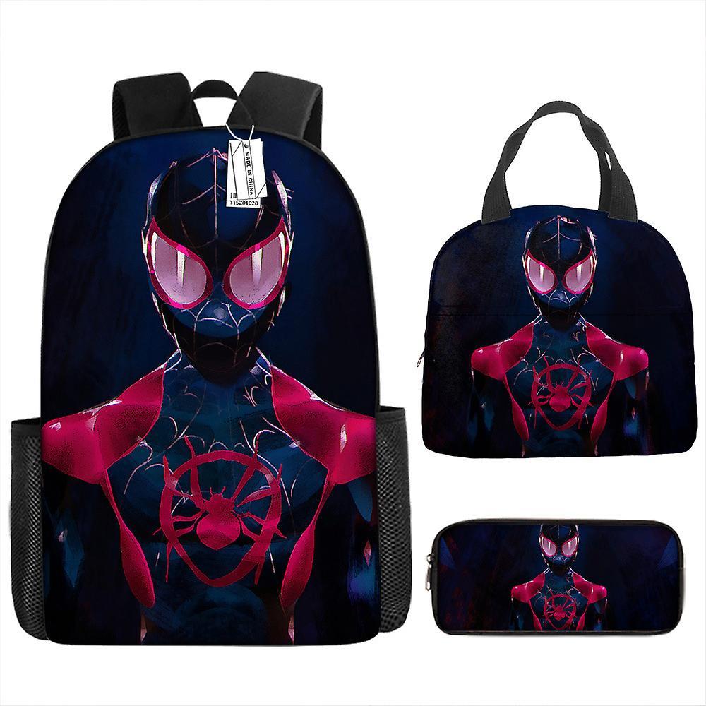 Sszfv Marvel Spider-man Backpack Primary School School Bag Children's Lunch Bag Pencil Case Three-piece Set