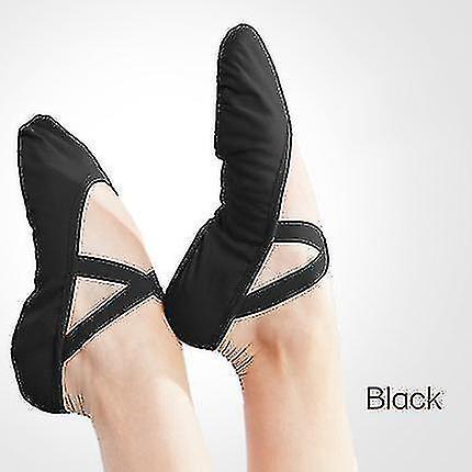 Serh Women Ballet Shoes Dance Adult Children Ballet Slippers Soft Sole Professional Canvas Dance Training Shoes For Ballet Black 24