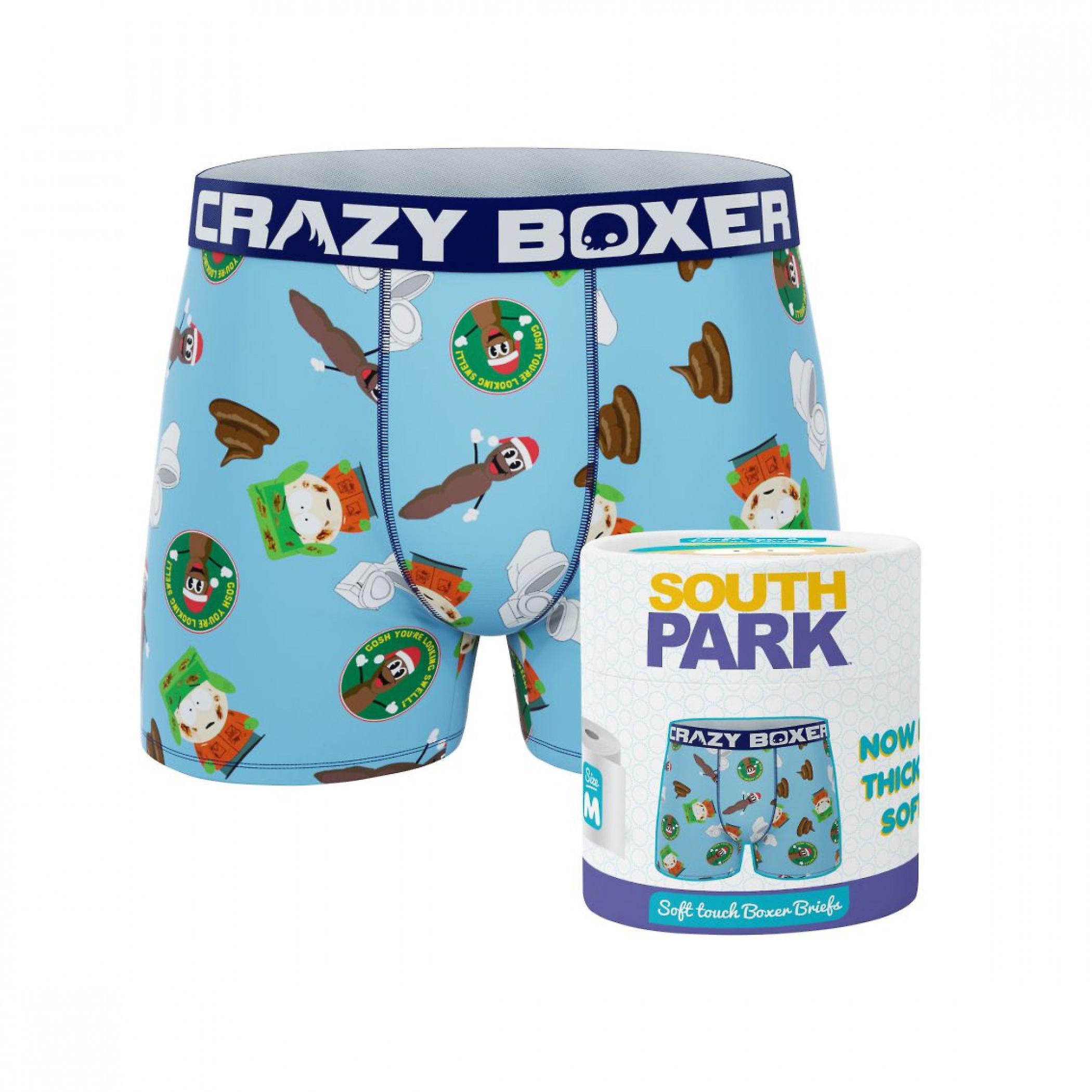 Cartoons Crazy Boxers South Park Kyle and Toilet Boxer Briefs Blue Medium (32-34)