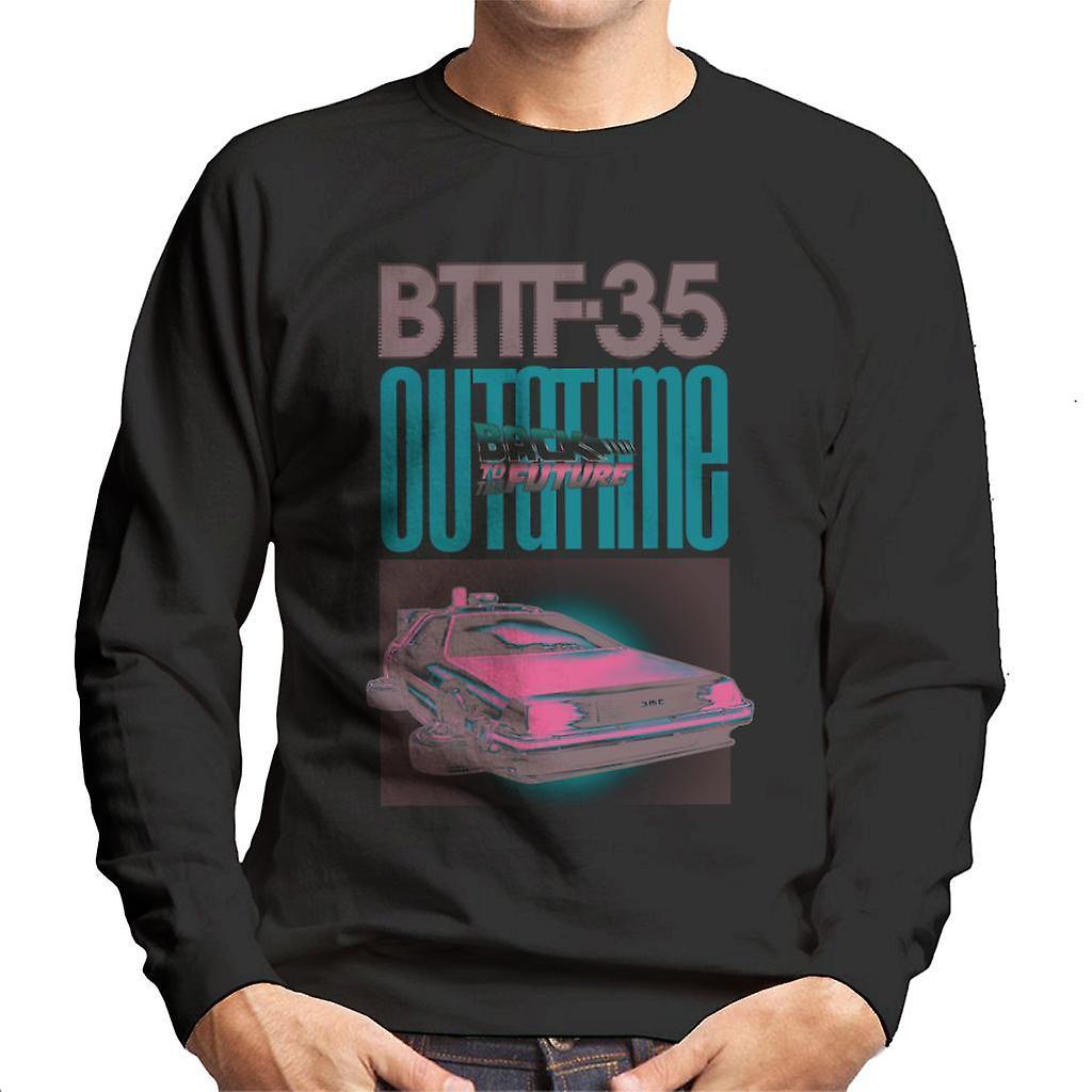 Back to the Future Delorean 35 Outatime Men's Sweatshirt Black X-Large