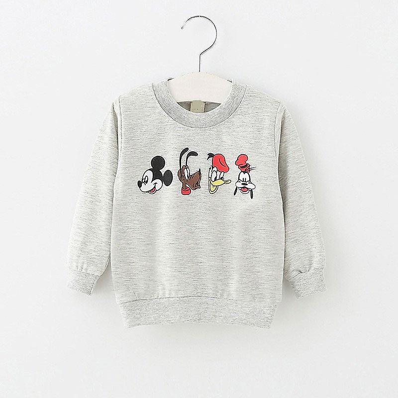 Slowmoose Cute Cartoon Print, Long Sleeve Sweatshirt gray 12M