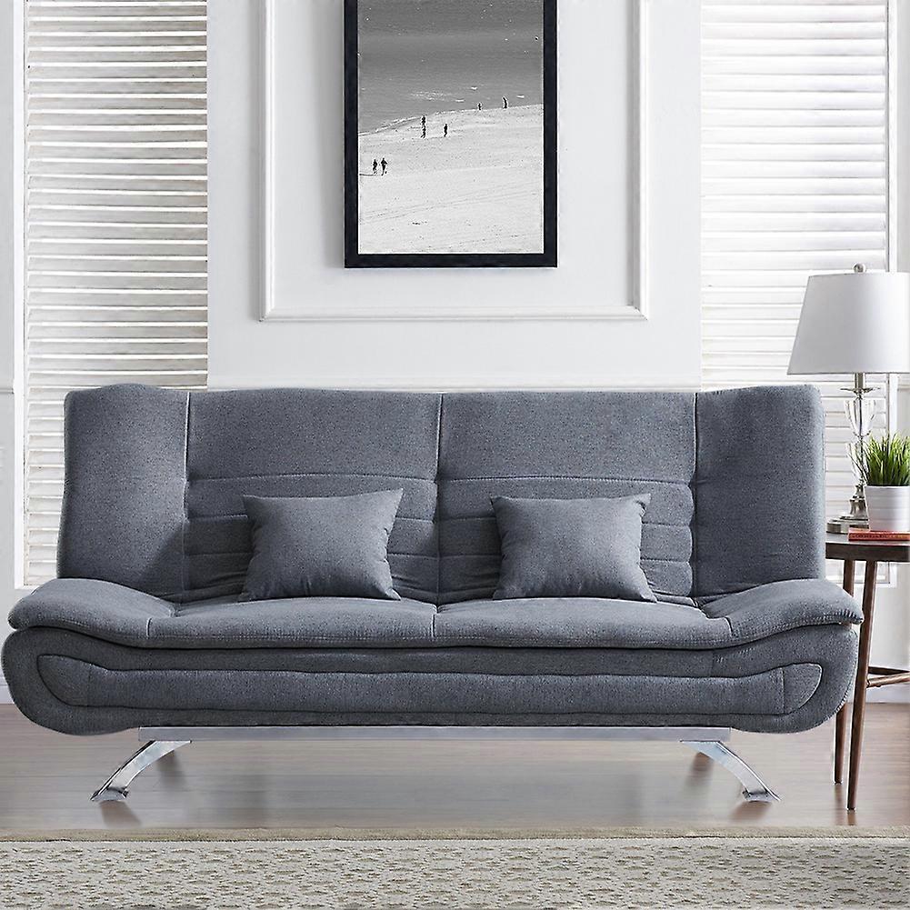 Living And Home Linen Fabric 2-Seat Convertibles Sofa Bed with Cushions