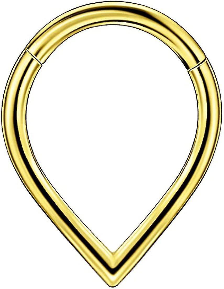 Tikuajgift Surgical Steel Septum Jewelry 16g Teardrop Septum Rings For Women gold