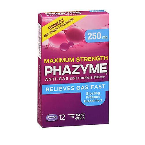 Med Tech Products Phazyme Anti-Gas Softgels, 250 mg, 12 Softgels (Pack of 1)