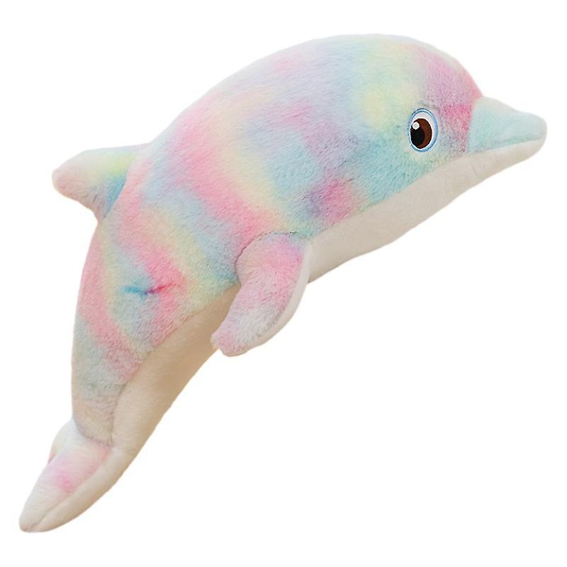 Wfuo Colorful Dolphin Pillow Plush Toy Doll Bed Sleeping Doll Cushion Gift Dazzling colors