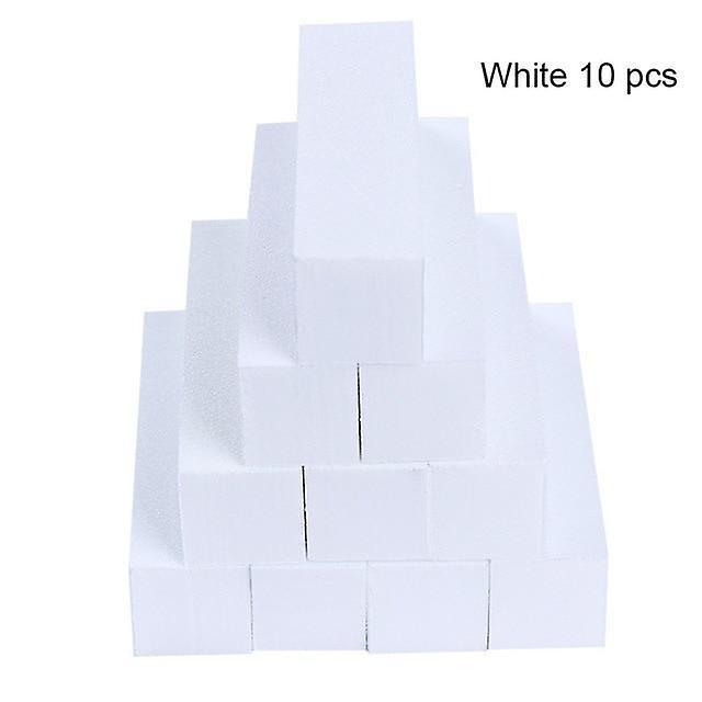 Slowmoose White Nail Buffers Sanding Block Buffing, Grinding Polishing Block Nail File white 10pcs