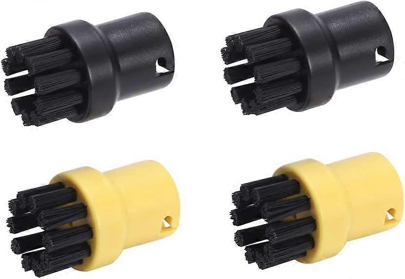 Yuzee Round Brush Set Brass wire brush set Nozzle For Karcher Steam Cleaners SC1 SC2 CTK10 CTK20SC3 SC4 SC5 (2 black 2 yellow)