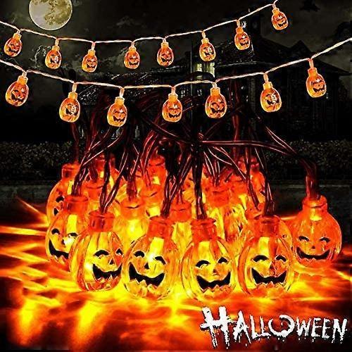 Morakot Halloween Decor Pumpkin String Lights, 13 Feet 30 LEDs Battery Operated Halloween Light, Outdoor Halloween Decoration For Patio, Garden, Ga..