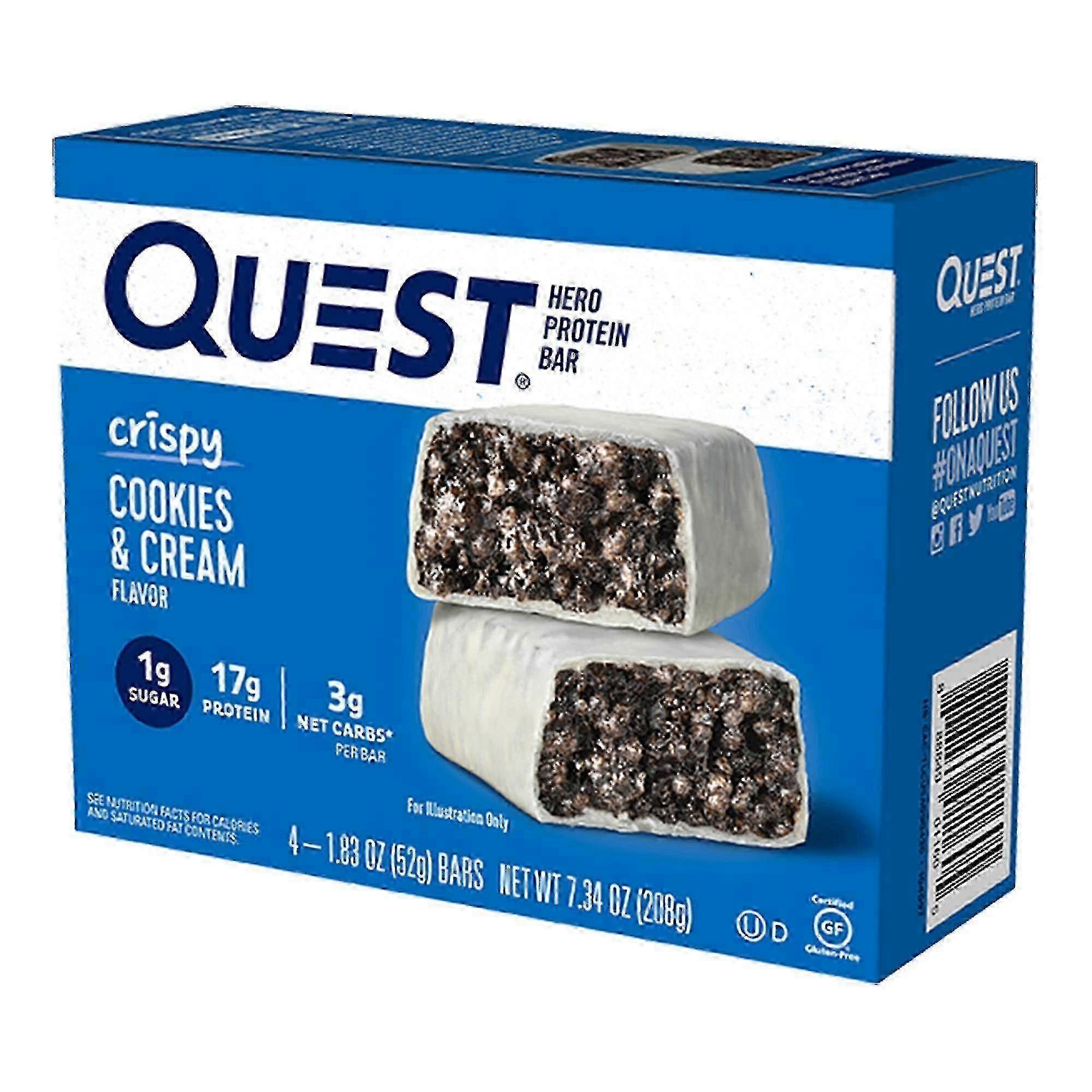 Quest nutrition protein bar pack, cookies & cream, 4 ea