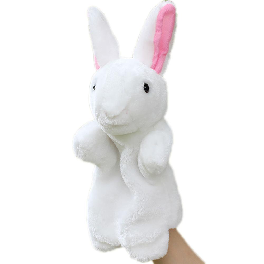 Baodan Cartoon Animal Doll Kids Glove Hand Puppet Rabbit Plush Bunny Finger Toys White