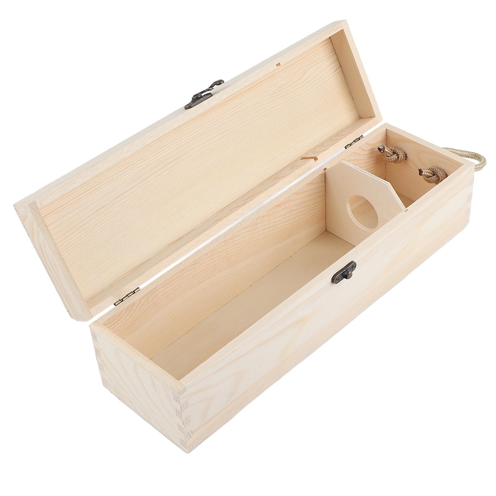 Single Bottle Wooden Wine Gift Box - Carrying Holder for Red Wine